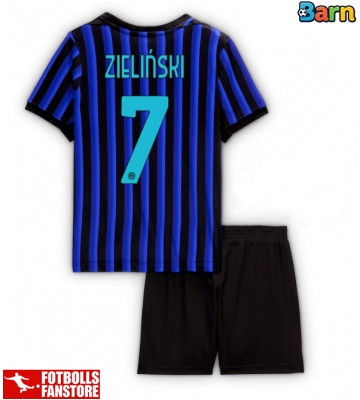 Inter Milan Piotr Zielinski #7 Hemmatröja Barn 2025-26 Kortärmad (+ Korta byxor)